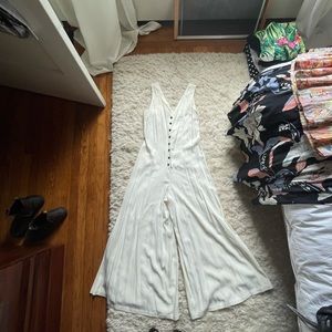 Stunning Vintage silk white wide leg jumpsuit